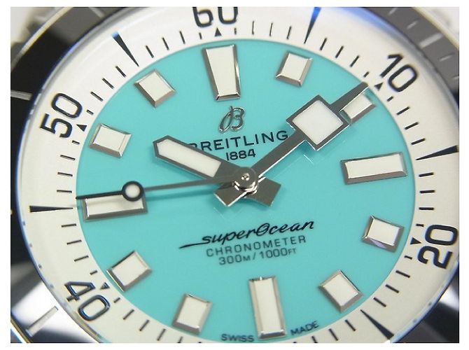 BREITLING Superocean Automatico 44 blu turchese A17376 Uomo Argento - vista 2