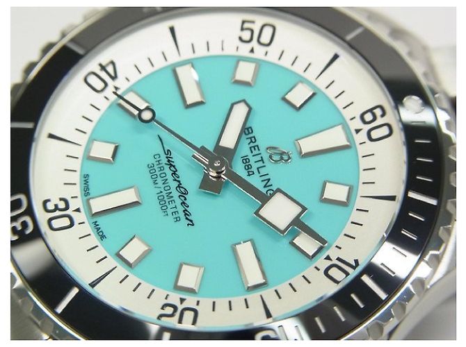 BREITLING Superocean Automatico 44 blu turchese A17376 Uomo Argento - vista 3