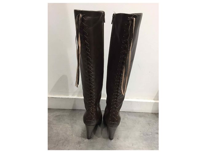 Alaïa Botas ALAIA T.EU 35 Cuero Castaño - vista 3