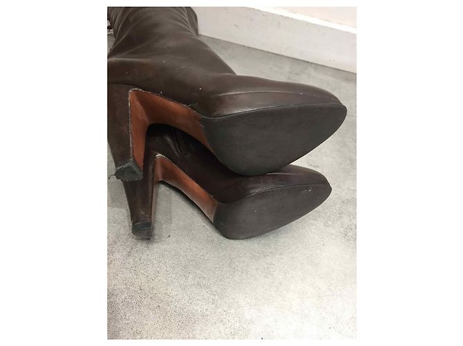 Alaïa Botas ALAIA T.EU 35 Cuero Castaño - vista 5