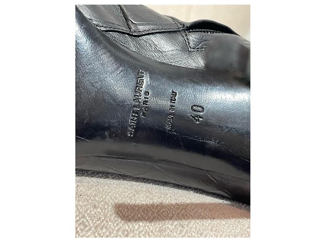 SAINT LAURENT Stivaletti T.EU 40 Pelle Nero - vista 5