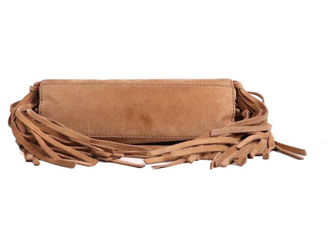 BALMAIN - Borsa a spalla Balmain B-Buzz 22 in suede marrone - vista 4