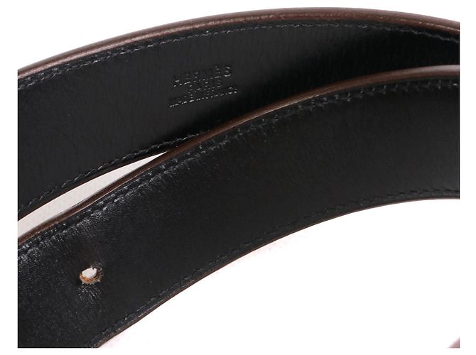 HERMÈS - Hermès Etrivière Gürtel aus schwarzem Leder (Größe 75) - Ansicht 4