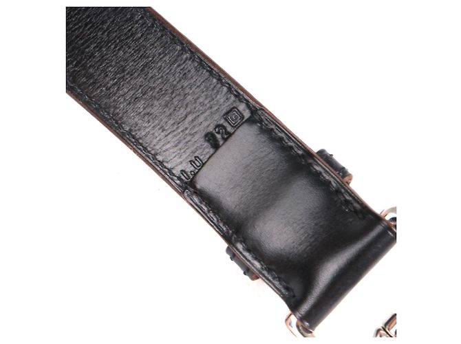 HERMÈS - Hermès Etrivière Gürtel aus schwarzem Leder (Größe 75) - Ansicht 6