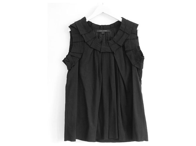 Blusa sin mangas con volantes origami de Marc Jacobs Negro - vista 2