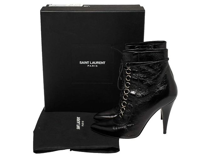 Saint Laurent Stivali Fetish 105 in pelle nera lucida Nero - vista 2