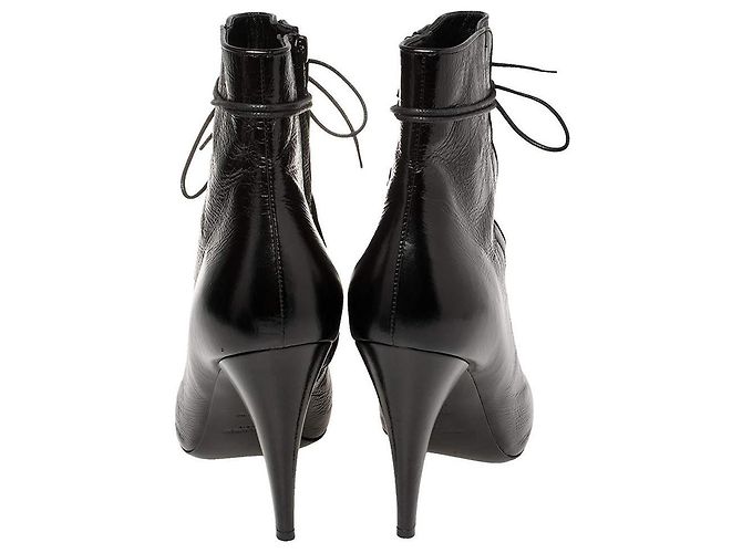 Saint Laurent Stivali Fetish 105 in pelle nera lucida Nero - vista 4