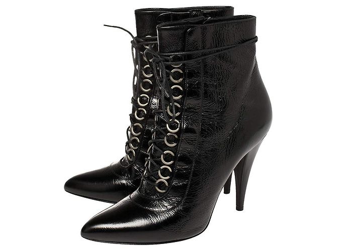 Saint Laurent Stivali Fetish 105 in pelle nera lucida Nero - vista 6