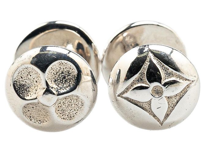 Gemelli in argento Louis Vuitton e astuccio per gemelli Damier Ebene - vista 2