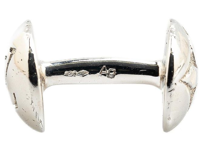 Gemelli in argento Louis Vuitton e astuccio per gemelli Damier Ebene - vista 3