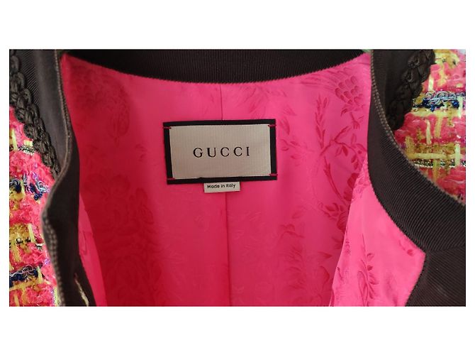 JAQUETA GUCCI EM TWEED DE ALGODÃO E LÃ. Multicor - vista 3