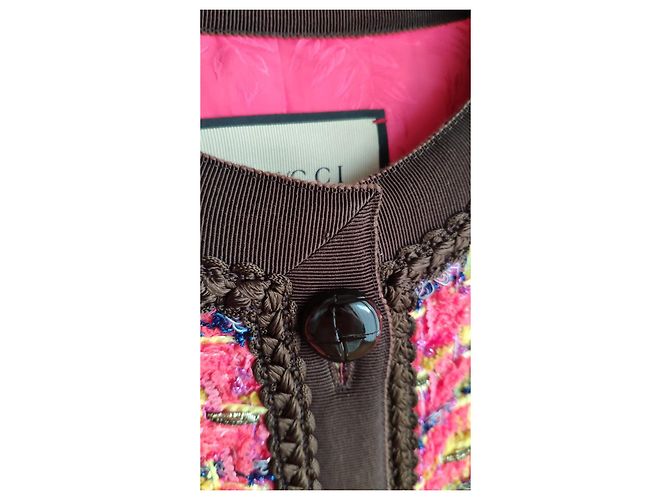 JAQUETA GUCCI EM TWEED DE ALGODÃO E LÃ. Multicor - vista 8