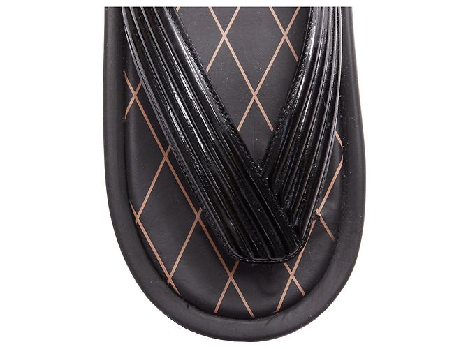 Louis Vuitton Desert Dream Leder Geta Zehentrenner Sandalen Schwarz - Ansicht 6
