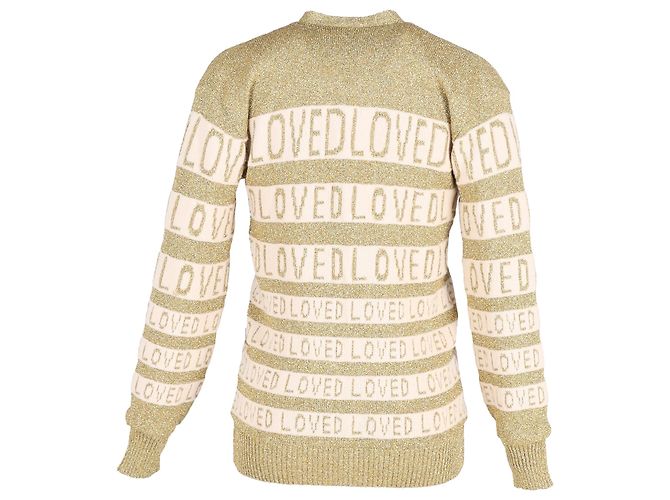 Gucci Loved Oversized Lurex-Cardigan aus goldener Wolle Metallisch - Ansicht 3