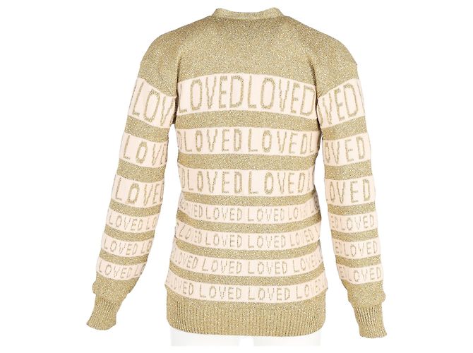 Gucci Loved Oversized Lurex-Cardigan aus goldener Wolle Metallisch - Ansicht 6