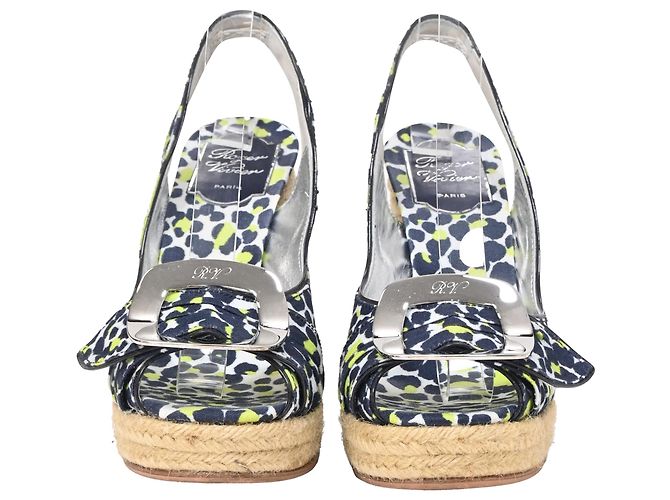 Zeppe estive Slingback Roger Vivier in tela multicolore - vista 2