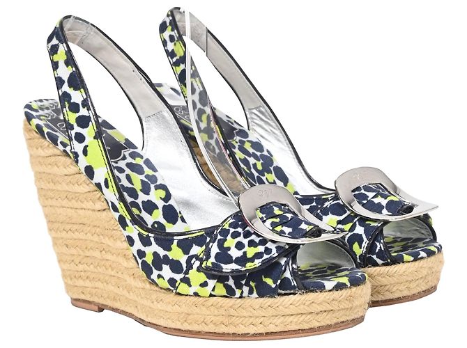Zeppe estive Slingback Roger Vivier in tela multicolore - vista 4