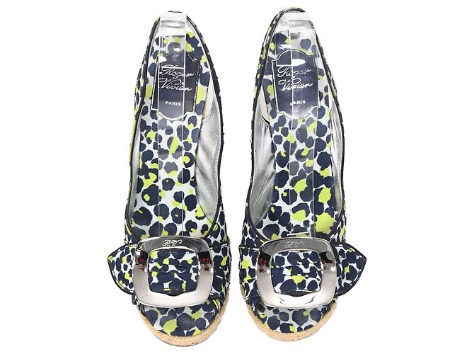 Zeppe estive Slingback Roger Vivier in tela multicolore - vista 5