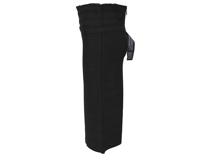 Falda lápiz de vendaje Herve Leger en rayón negro - vista 2