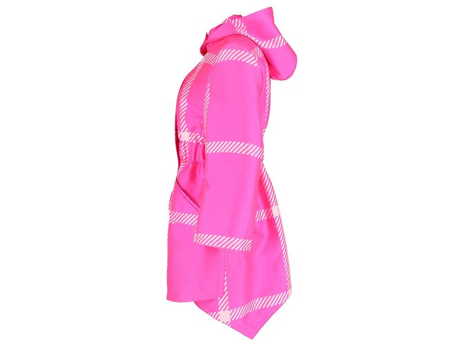Impermeable Fendi Pop Tartan con capucha en poliéster rosa - vista 2