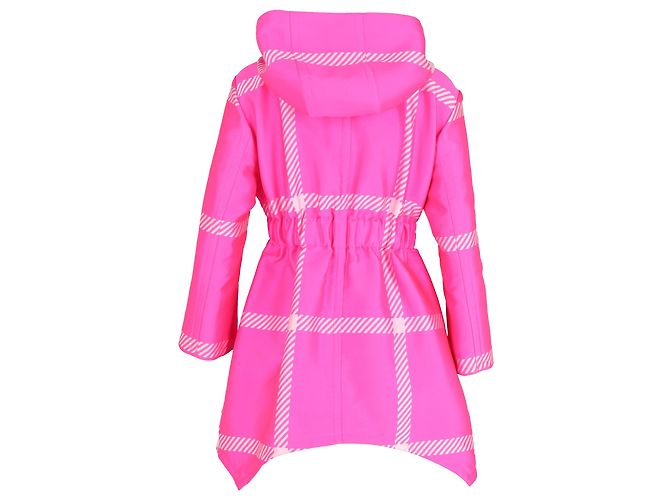 Impermeable Fendi Pop Tartan con capucha en poliéster rosa - vista 3