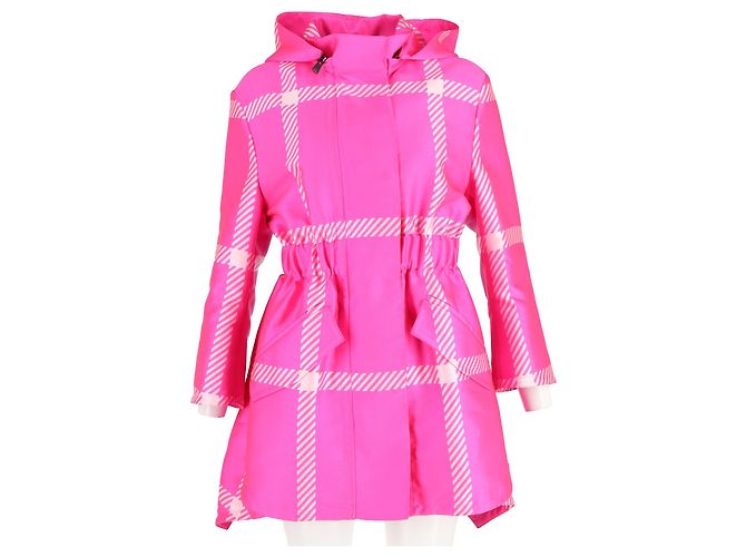Impermeable Fendi Pop Tartan con capucha en poliéster rosa - vista 4