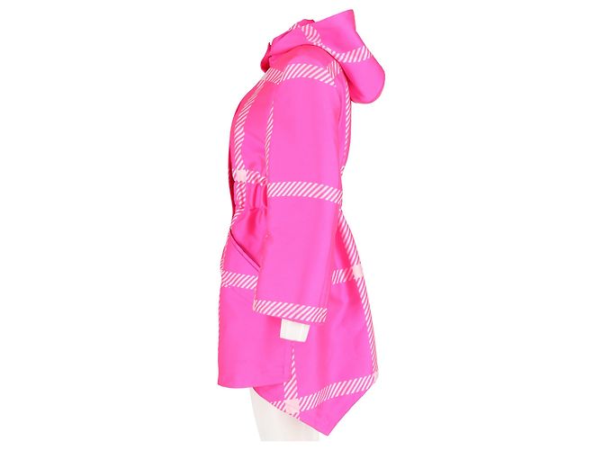 Impermeable Fendi Pop Tartan con capucha en poliéster rosa - vista 5