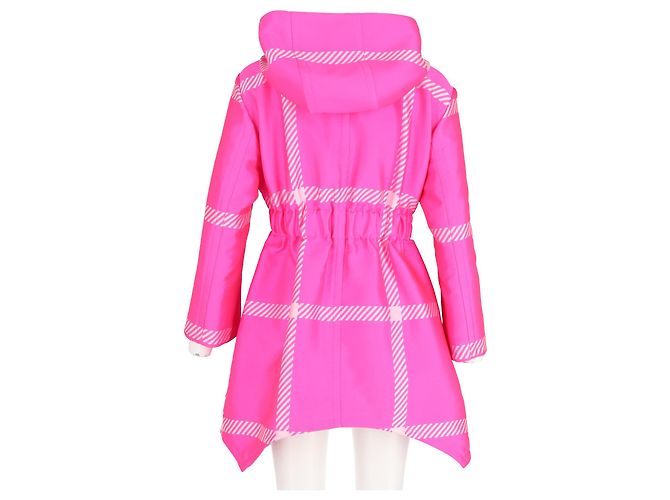 Impermeable Fendi Pop Tartan con capucha en poliéster rosa - vista 6