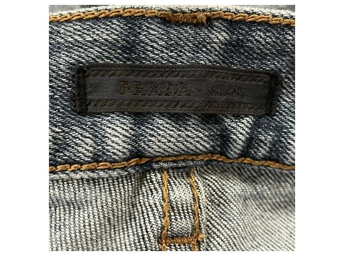 Prada Low-Rise Jeans aus blauer Baumwoll-Denim Hellblau - Ansicht 3