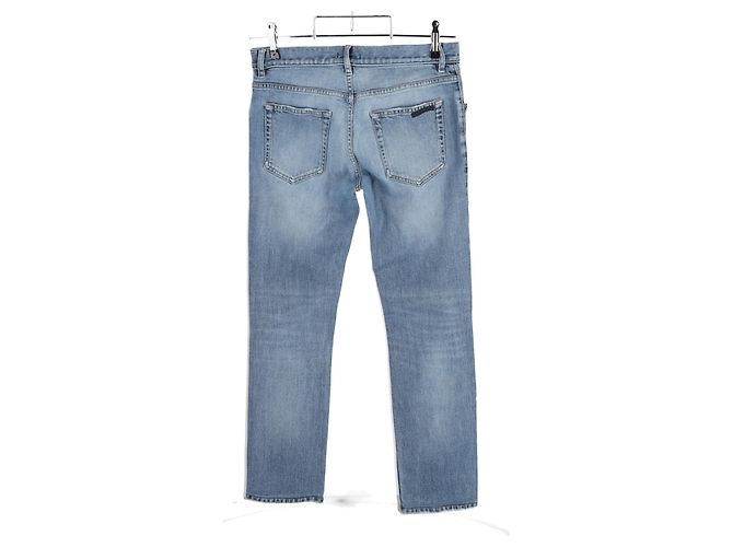 Prada Low-Rise Jeans aus blauer Baumwoll-Denim Hellblau - Ansicht 5