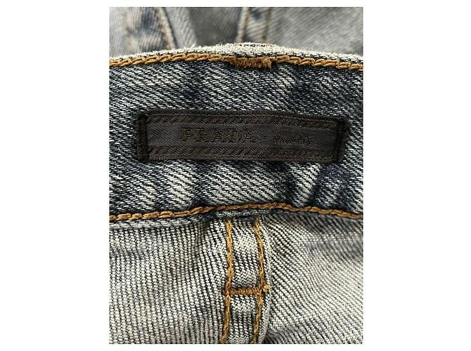 Prada Low-Rise Jeans aus blauer Baumwoll-Denim Hellblau - Ansicht 6