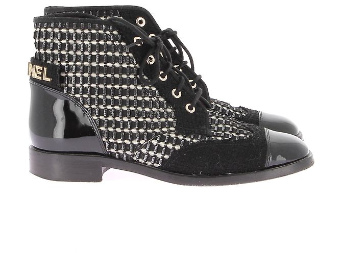 Botines Chanel T.EU 38.5 Cuero Negro - vista 2
