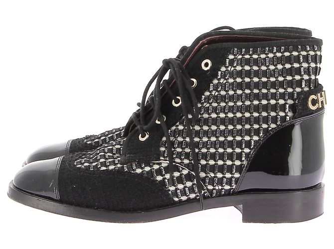 Botines Chanel T.EU 38.5 Cuero Negro - vista 3