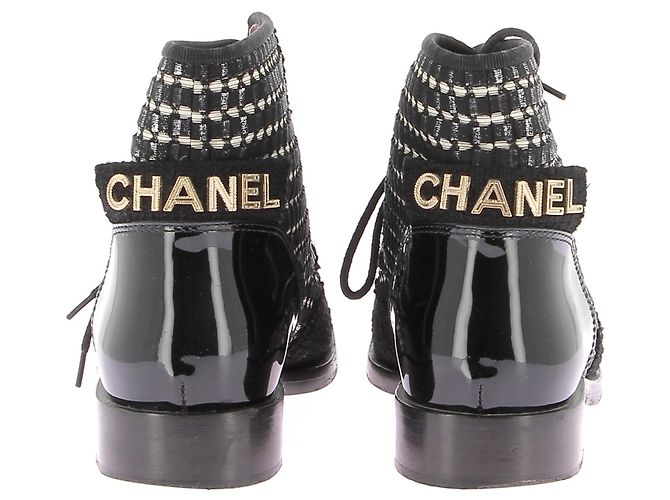 Botines Chanel T.EU 38.5 Cuero Negro - vista 5