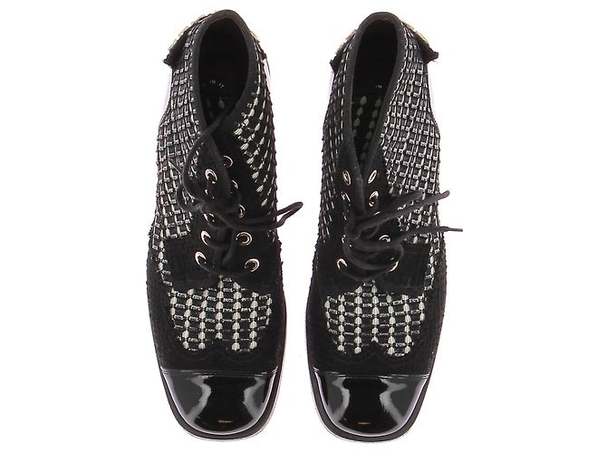 Botines Chanel T.EU 38.5 Cuero Negro - vista 6