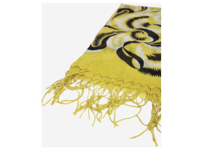 Dries Van Noten Grüner Seidenschal mit Druck - Ansicht 2