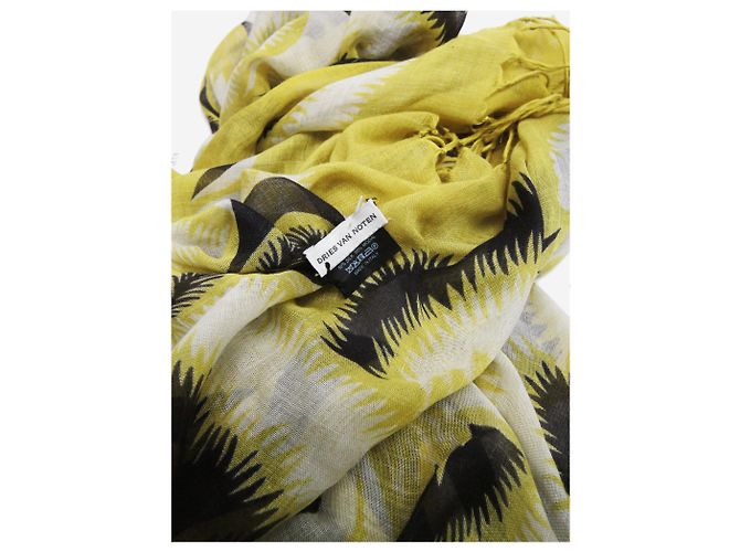 Dries Van Noten Grüner Seidenschal mit Druck - Ansicht 4