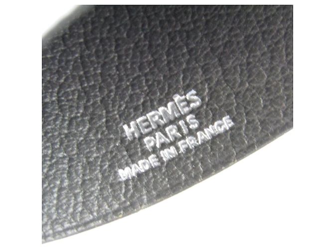 Hermès Clochette Schlüsselring Anhänger Halskette Anthrazitgrau - Ansicht 10