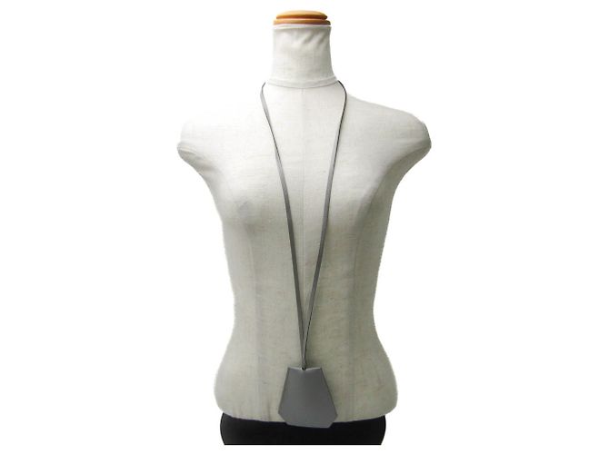 Hermès Clochette Schlüsselring Anhänger Halskette Braun - Ansicht 14