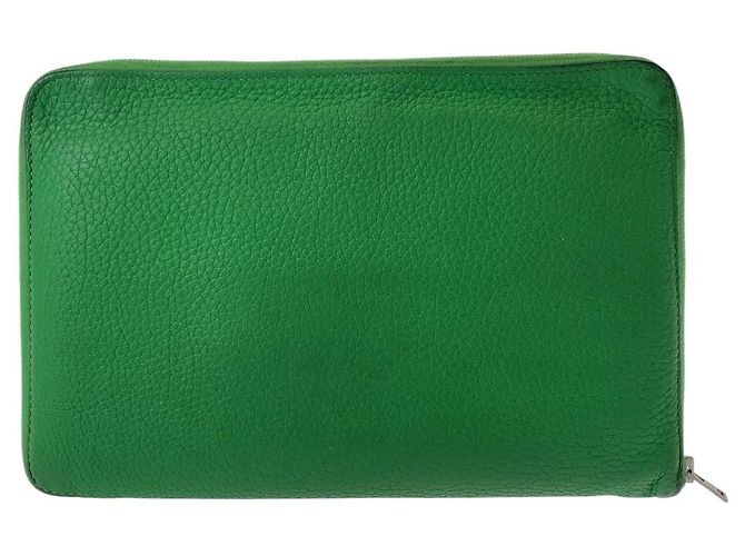 Hermès Hermes Azap TGM Leder Langbörse Grün - Ansicht 2