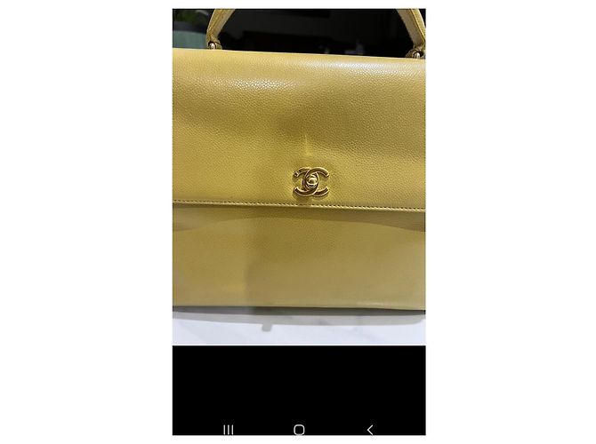 Borsa Chanel in pelle gialla Giallo - vista 4