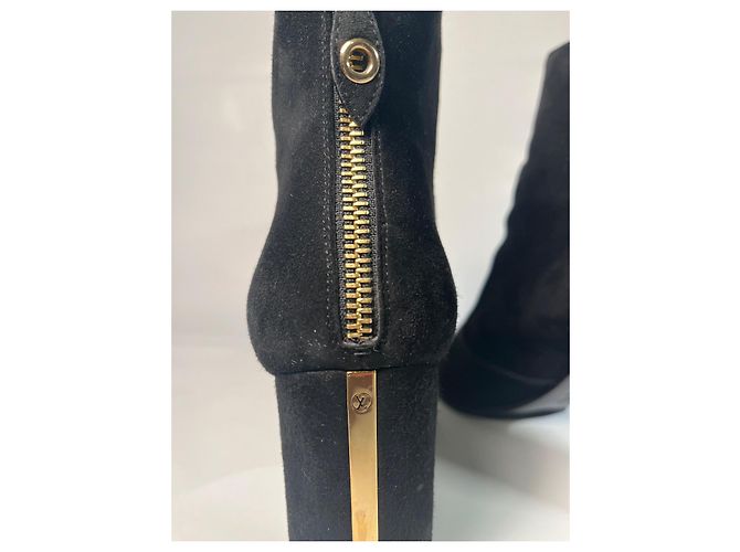 Stivaletti Louis Vuitton in pelle nera Nero D'oro - vista 5