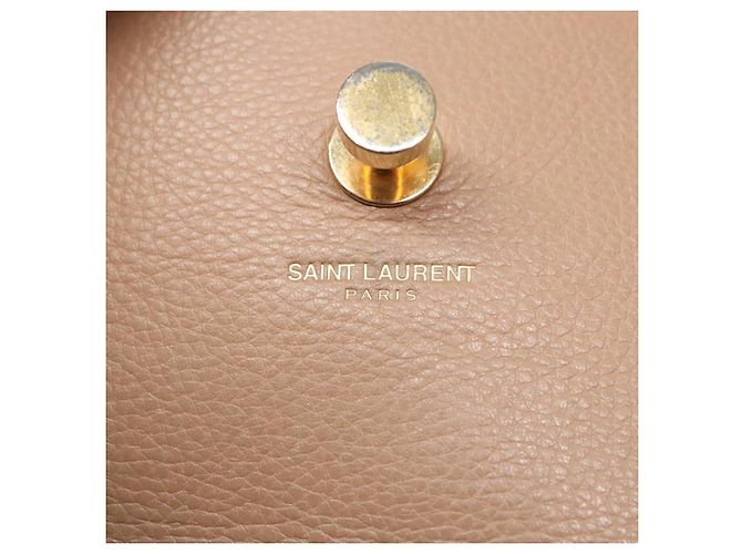 Borsa a mano SAINT LAURENT in pelle 2way Beige Oro 313499 Auth ep5999 D'oro - vista 10