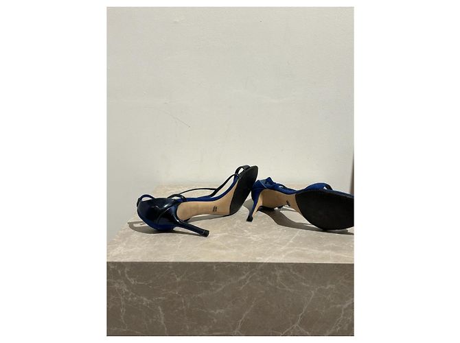 Sandali DIOR T.EU 37 Pelle Blu - vista 5