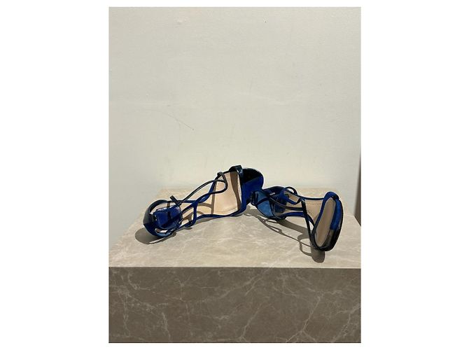 Sandali DIOR T.EU 37 Pelle Blu - vista 6