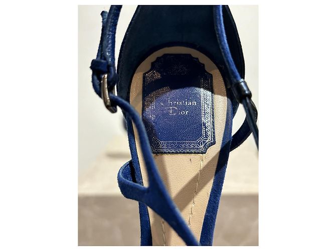 Sandali DIOR T.EU 37 Pelle Blu - vista 7