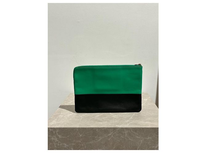 Céline Borse a mano CELINE T. Pelle Verde - vista 2