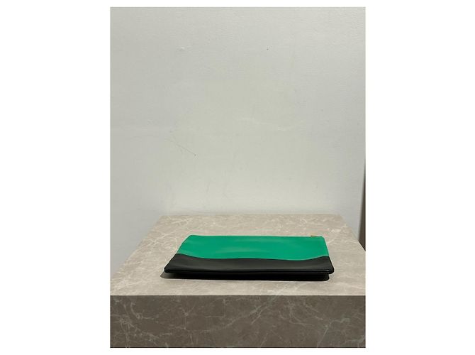 Céline Borse a mano CELINE T. Pelle Verde - vista 3