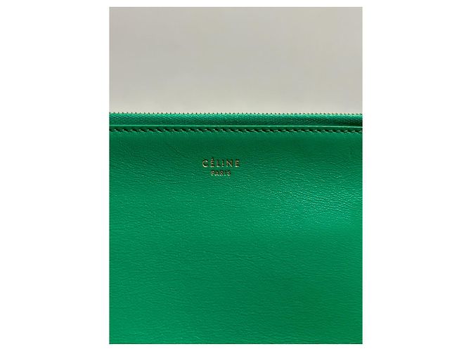 Céline Borse a mano CELINE T. Pelle Verde - vista 4