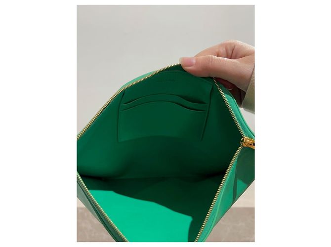 Céline Borse a mano CELINE T. Pelle Verde - vista 6